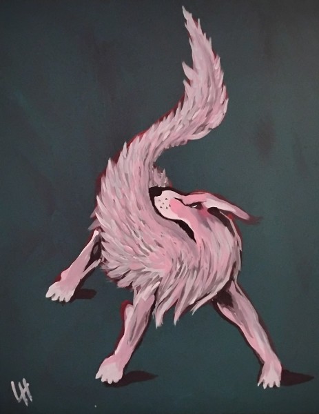 chien rose